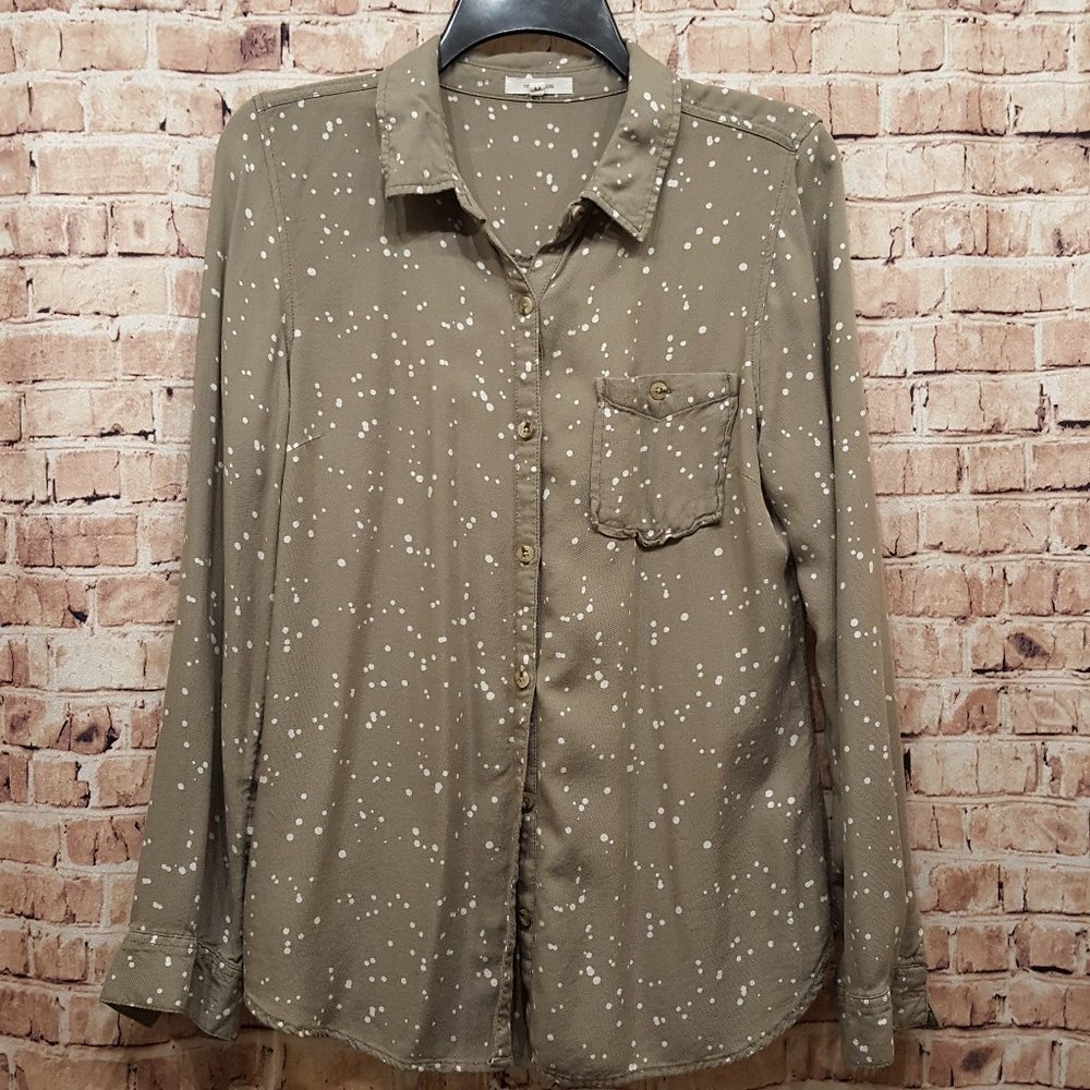 Maurices Blouse 100% Rayon Long Sleeve Button Down Size Medium
